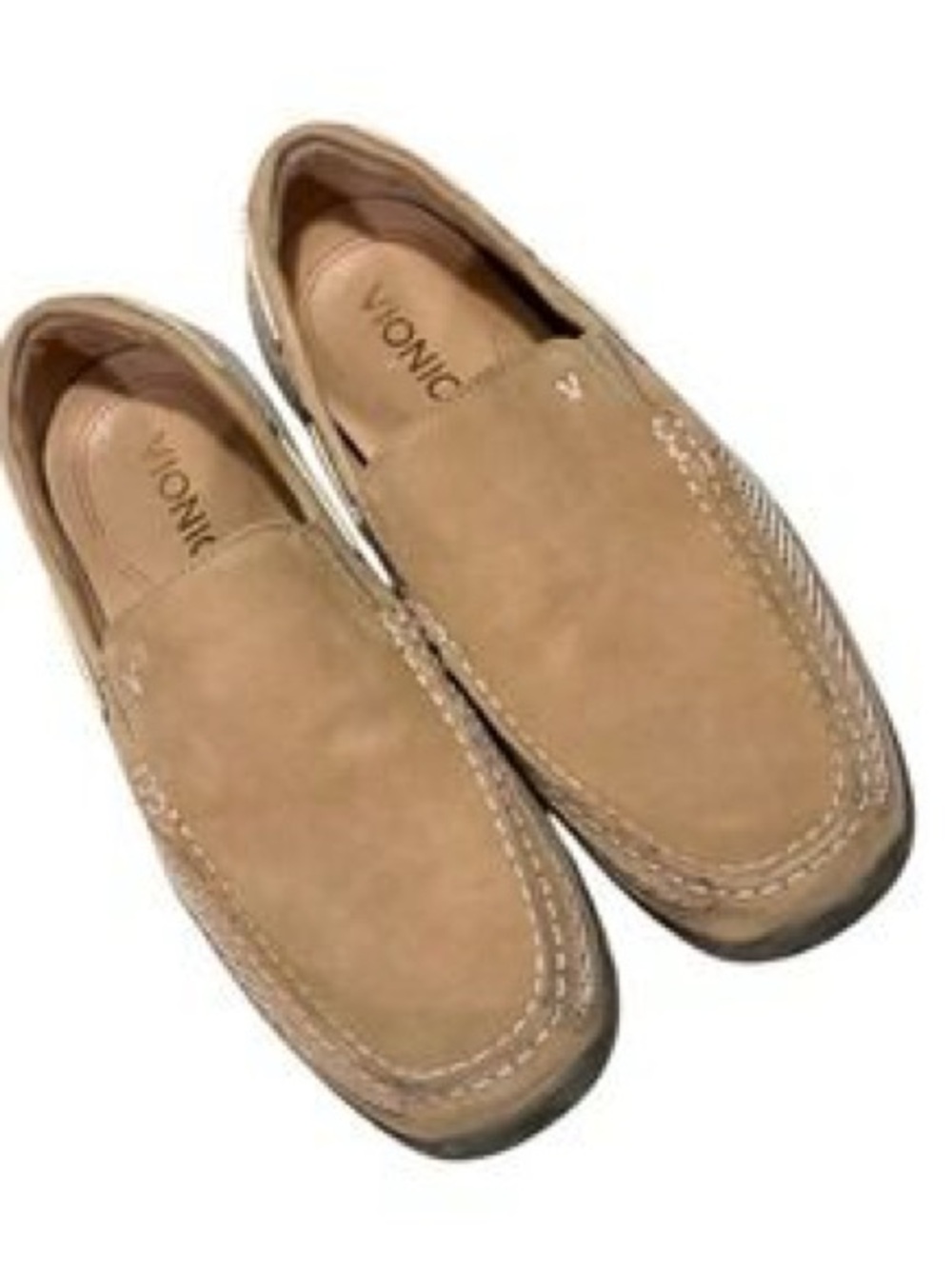 Vionic Men's Suede Slip-On Loafers in Tan size 8